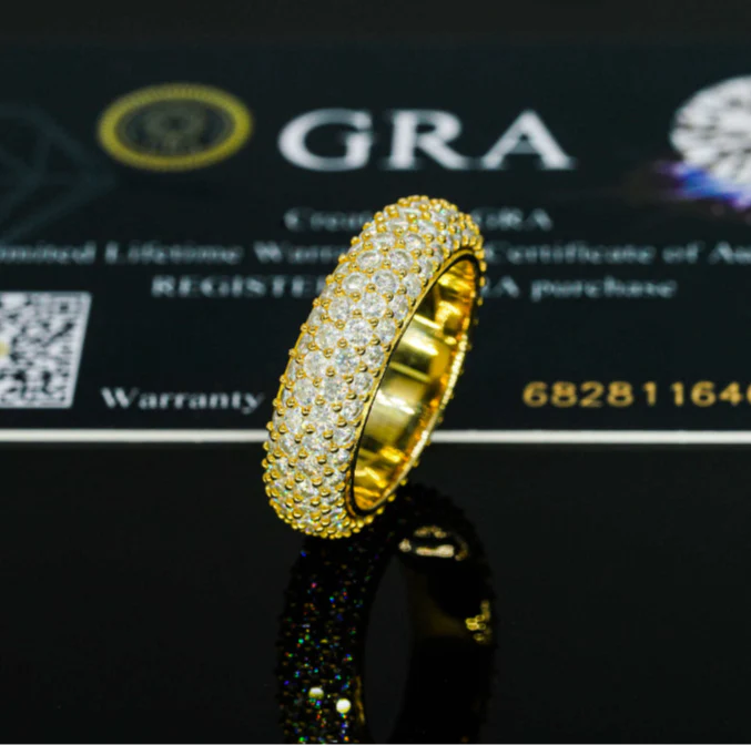 Anillo Clasico Bandas VVS Moissanite + Plata 925 Oro 18K - Image 3