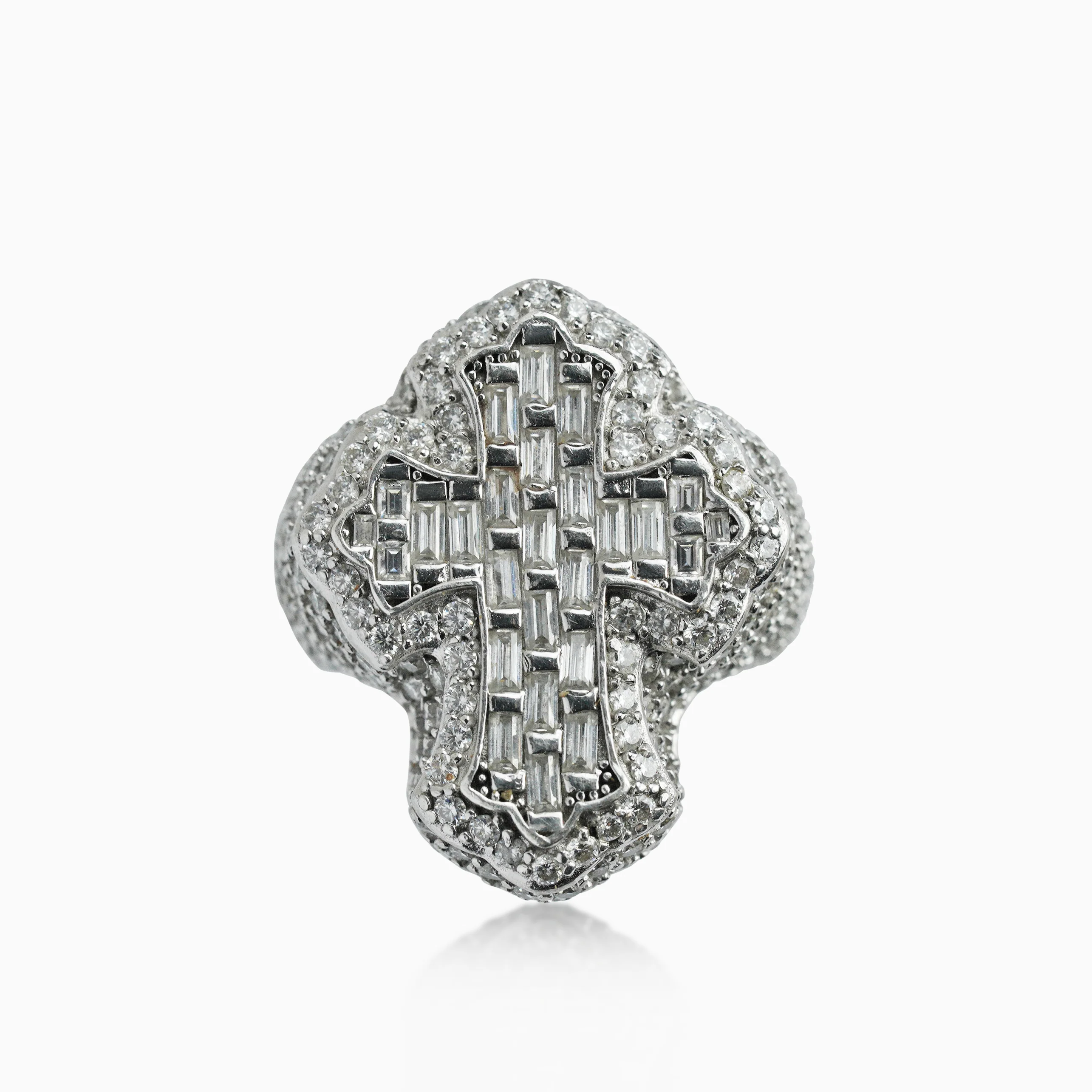 Anillo Ice Cruz Celta Oro Blanco - Image 3