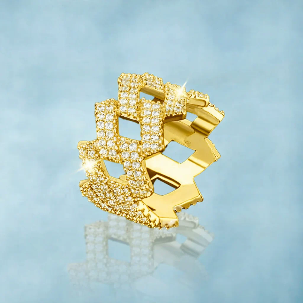 Anillo Ice Cubana Prong Oro 18k - Image 4