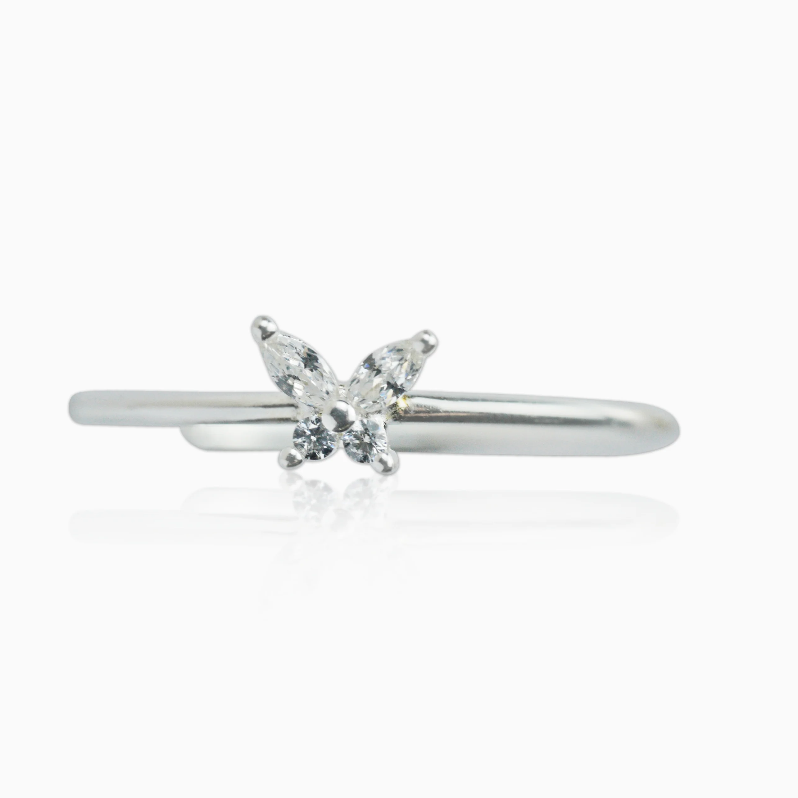 Anillo Mariposa Oro Blanco - Image 4