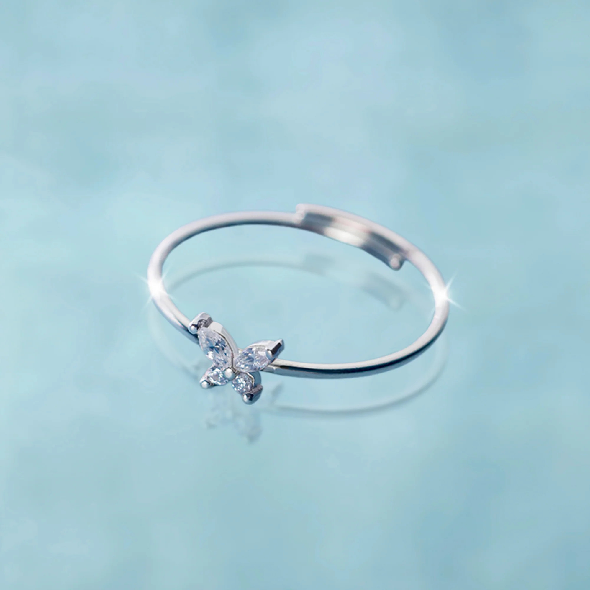 Anillo Mariposa Oro Blanco - Image 5