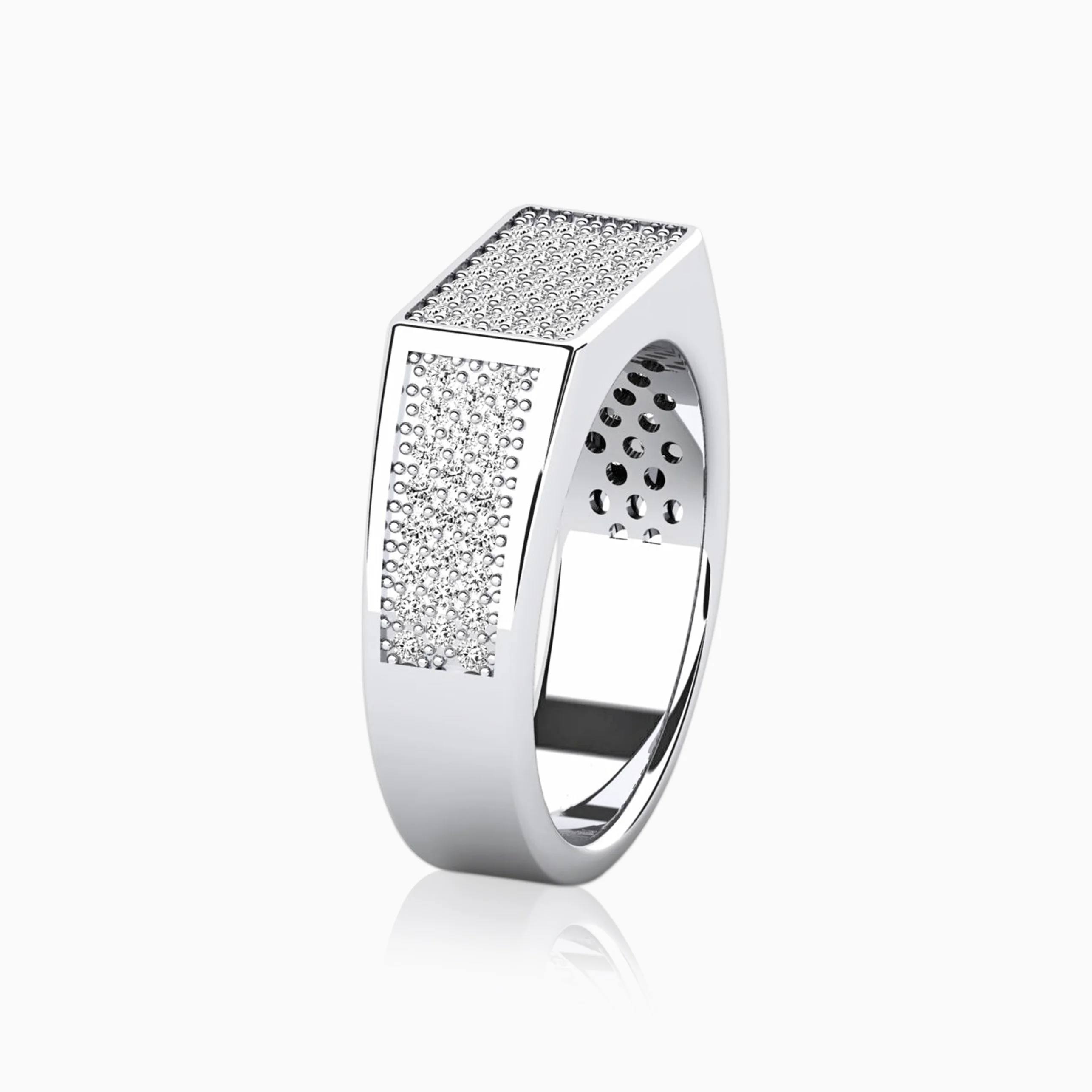 Anillo Plano Ice Oro Blanco - Image 3