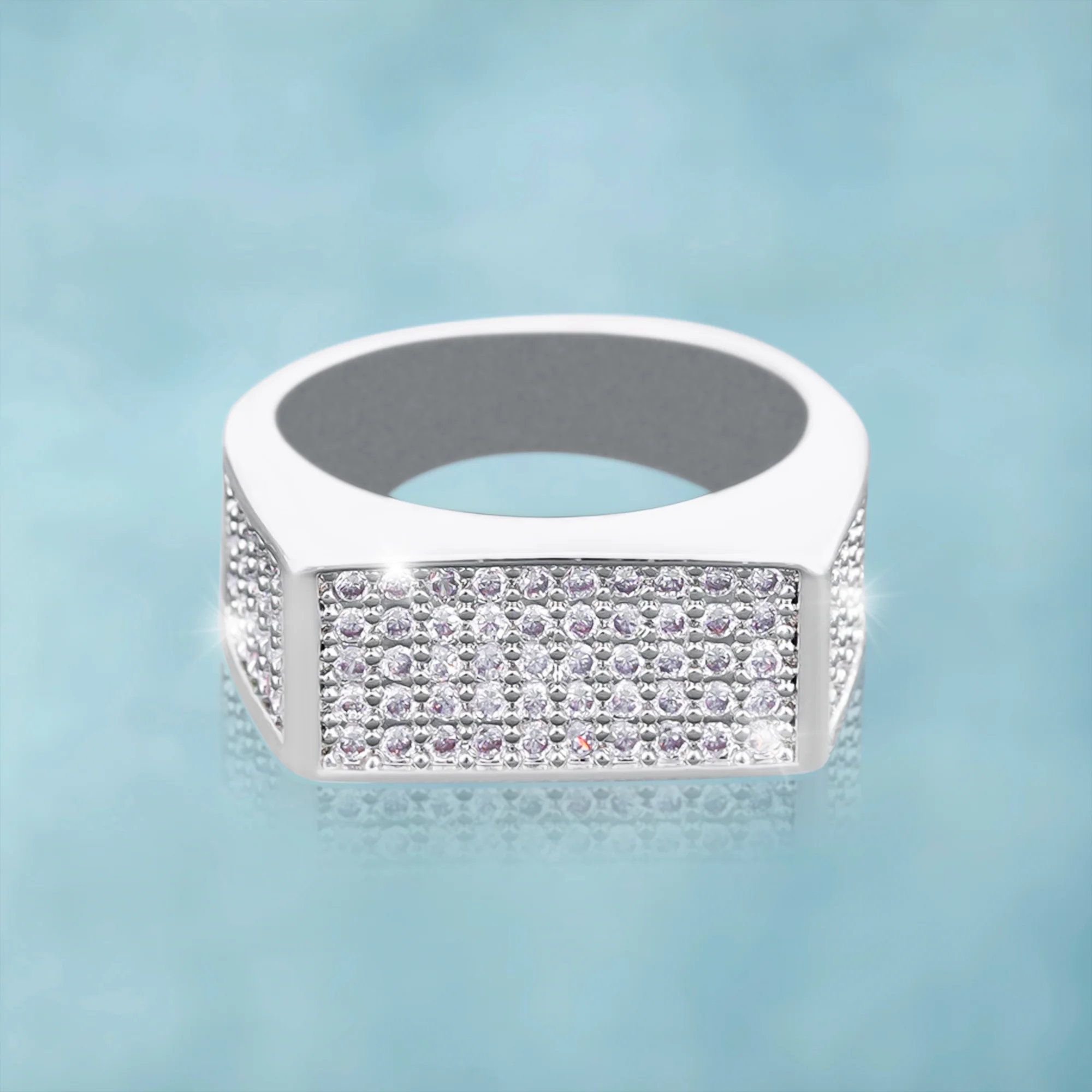 Anillo Plano Ice Oro Blanco - Image 5