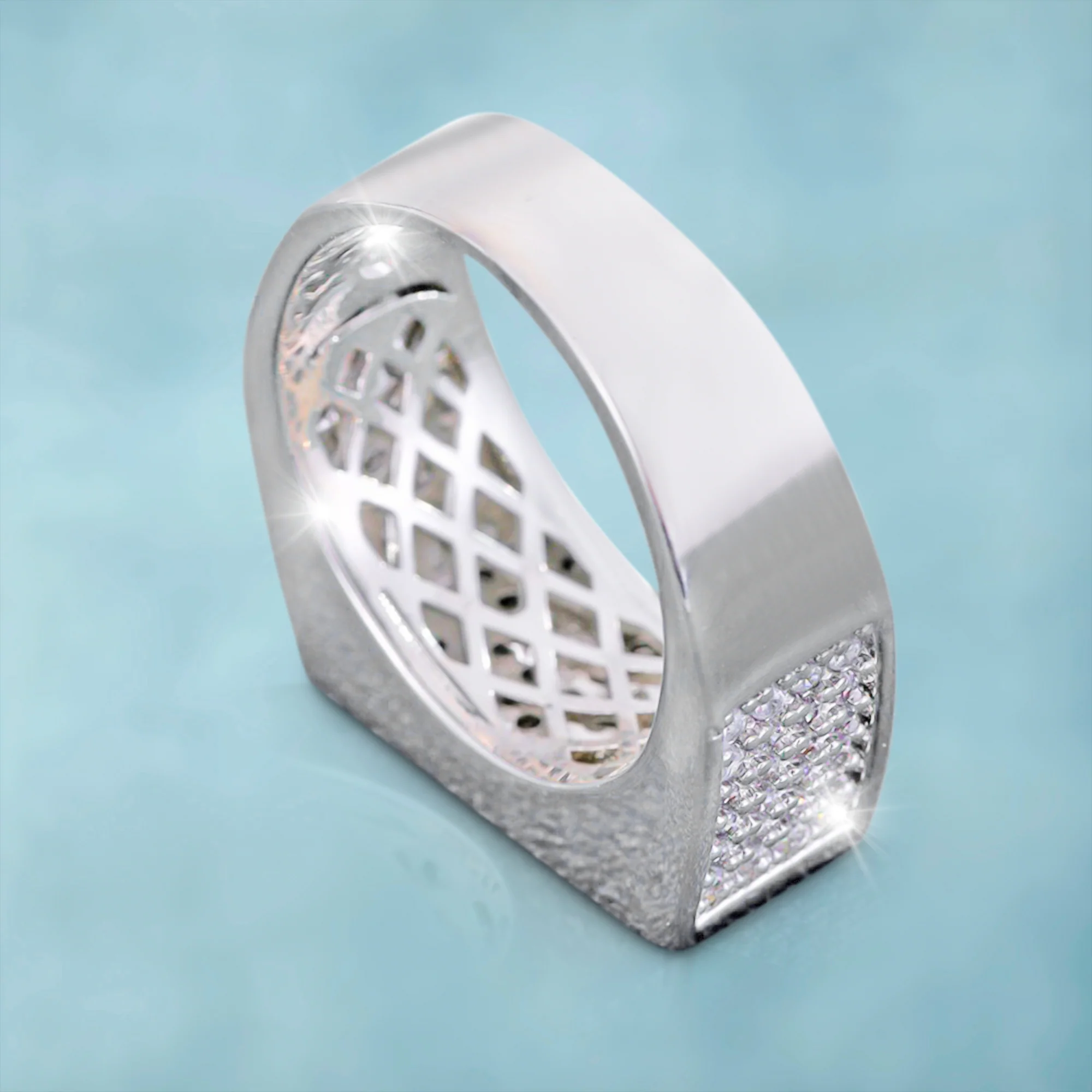 Anillo Plano Ice Oro Blanco - Image 6