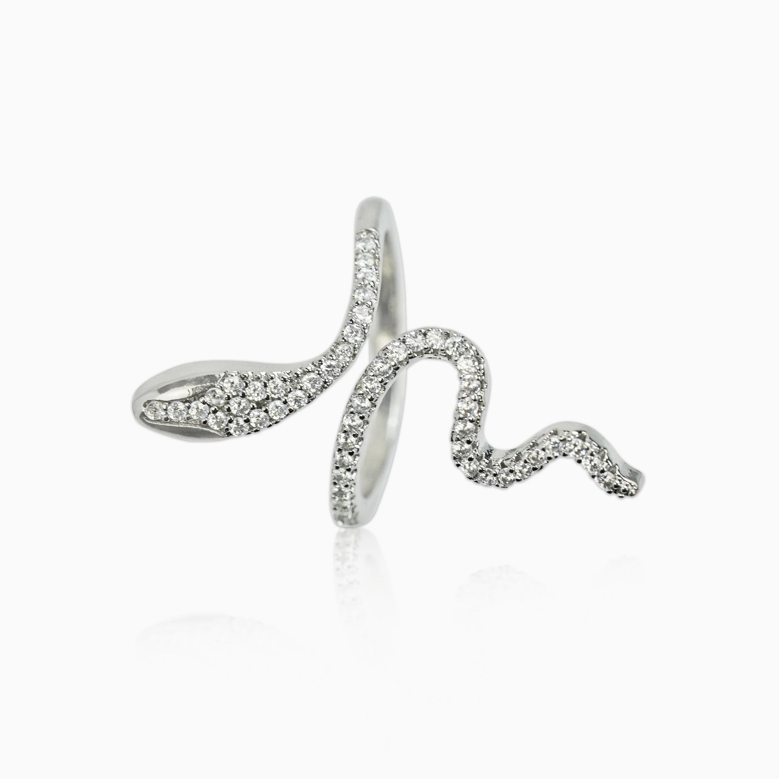 Anillo Serpiente Ice Oro Blanco