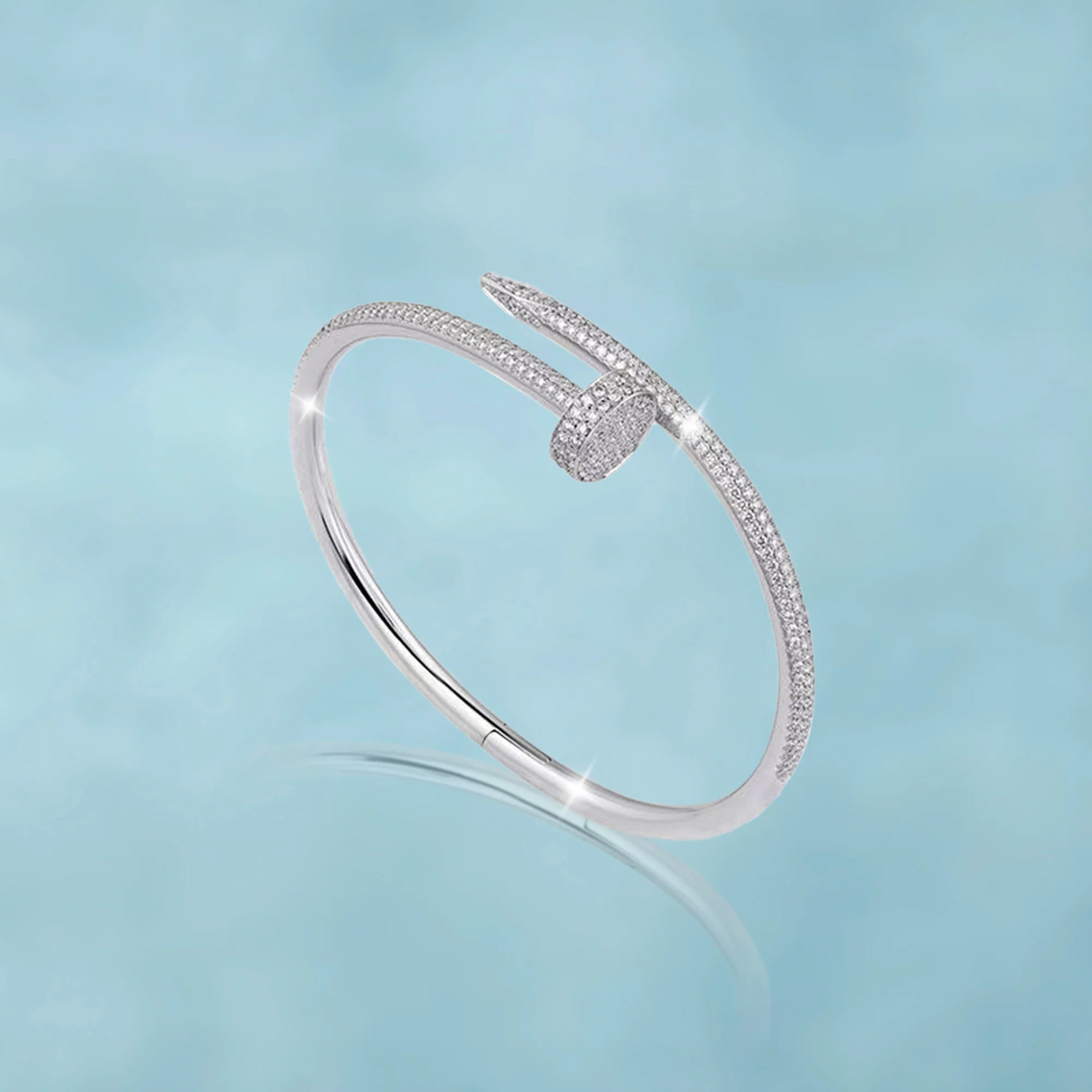 Brazalete Clavo Ice Oro Blanco - Image 3