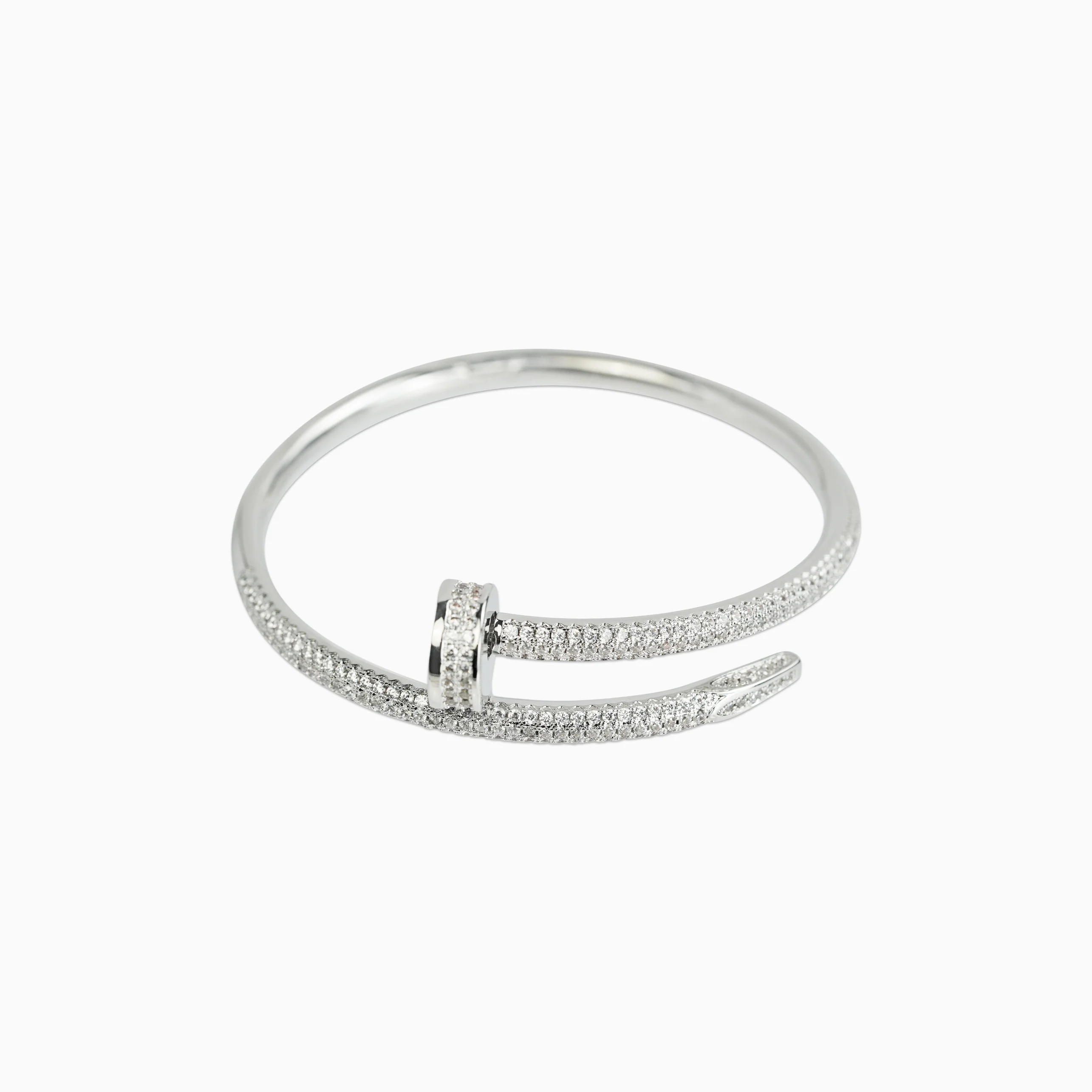 Brazalete Clavo Ice Oro Blanco - Image 6
