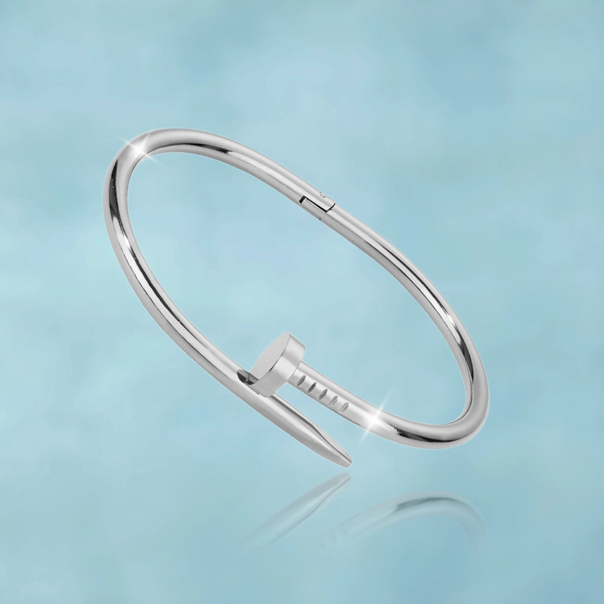 Brazalete Clavo Oro Blanco Mujer - Image 4