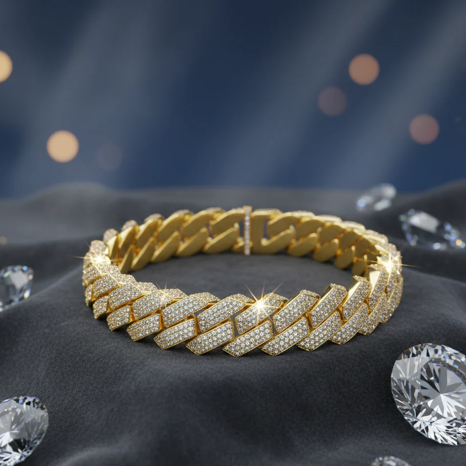Brazalete Cubana Premium 20 Mm Oro 18K - Image 3