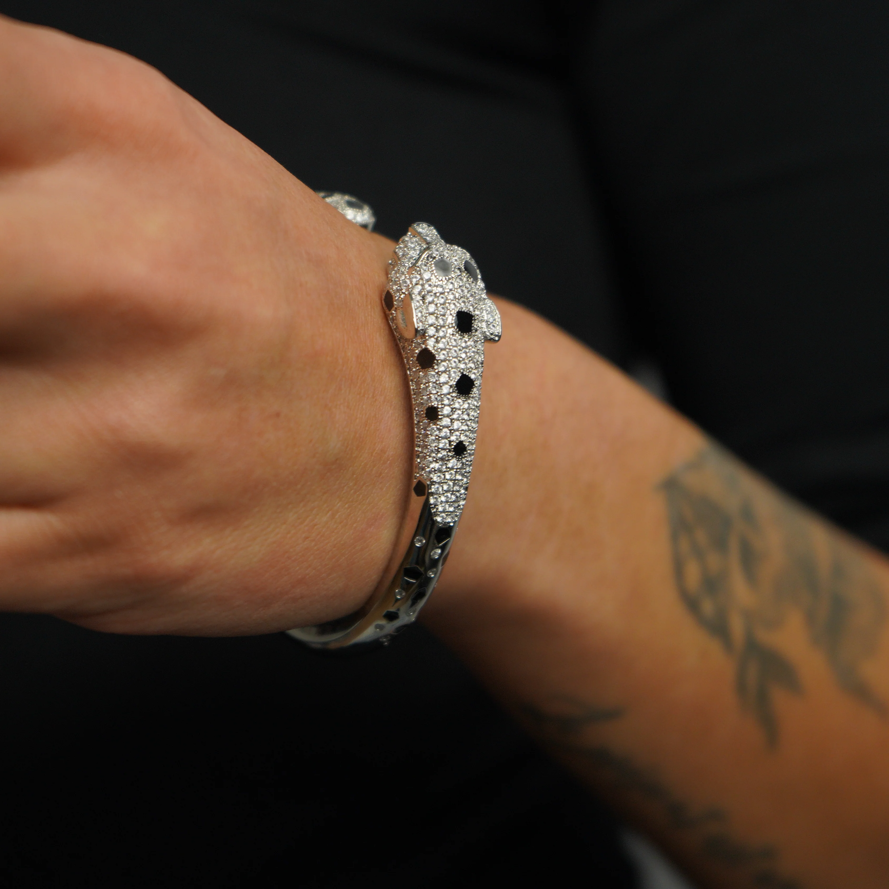 Brazalete Pantera Ice Oro Blanco - Image 2
