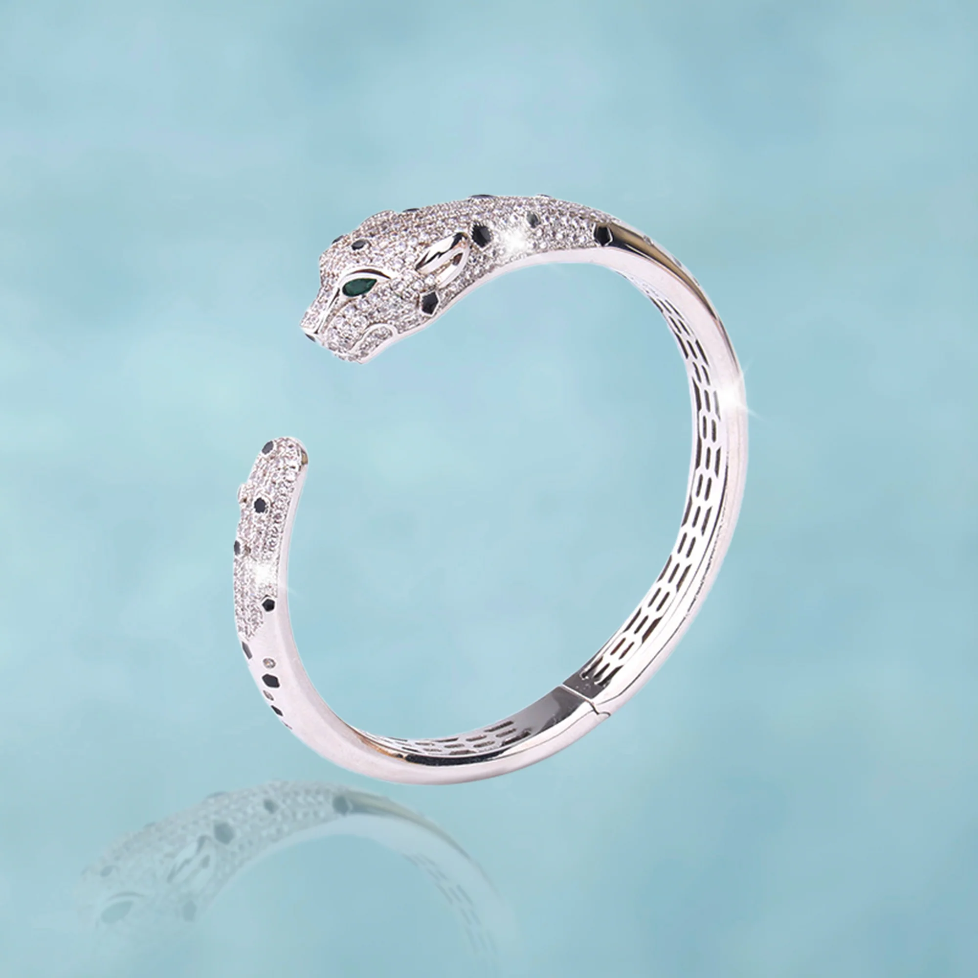 Brazalete Pantera Ice Oro Blanco - Image 8