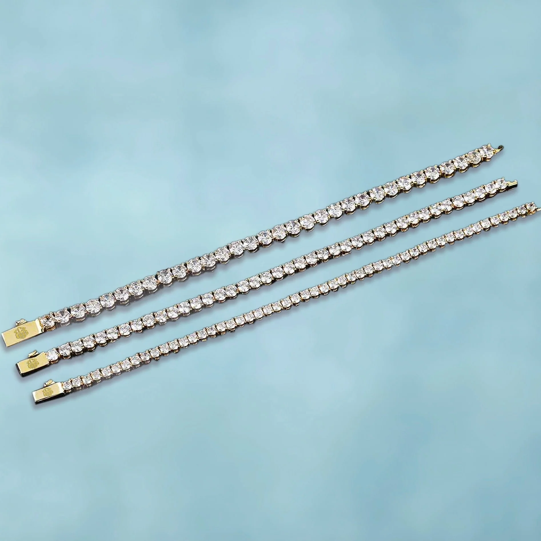 Brazalete Tenis 2.0 Oro Blanco - Image 8