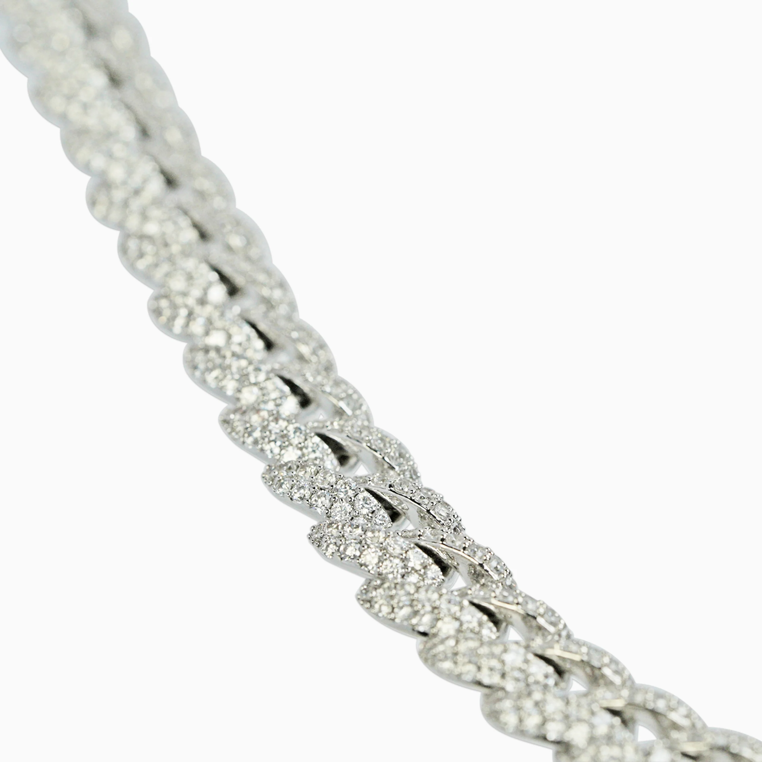 Cadena Cubana Ice 10Mm Oro Blanco - Image 4