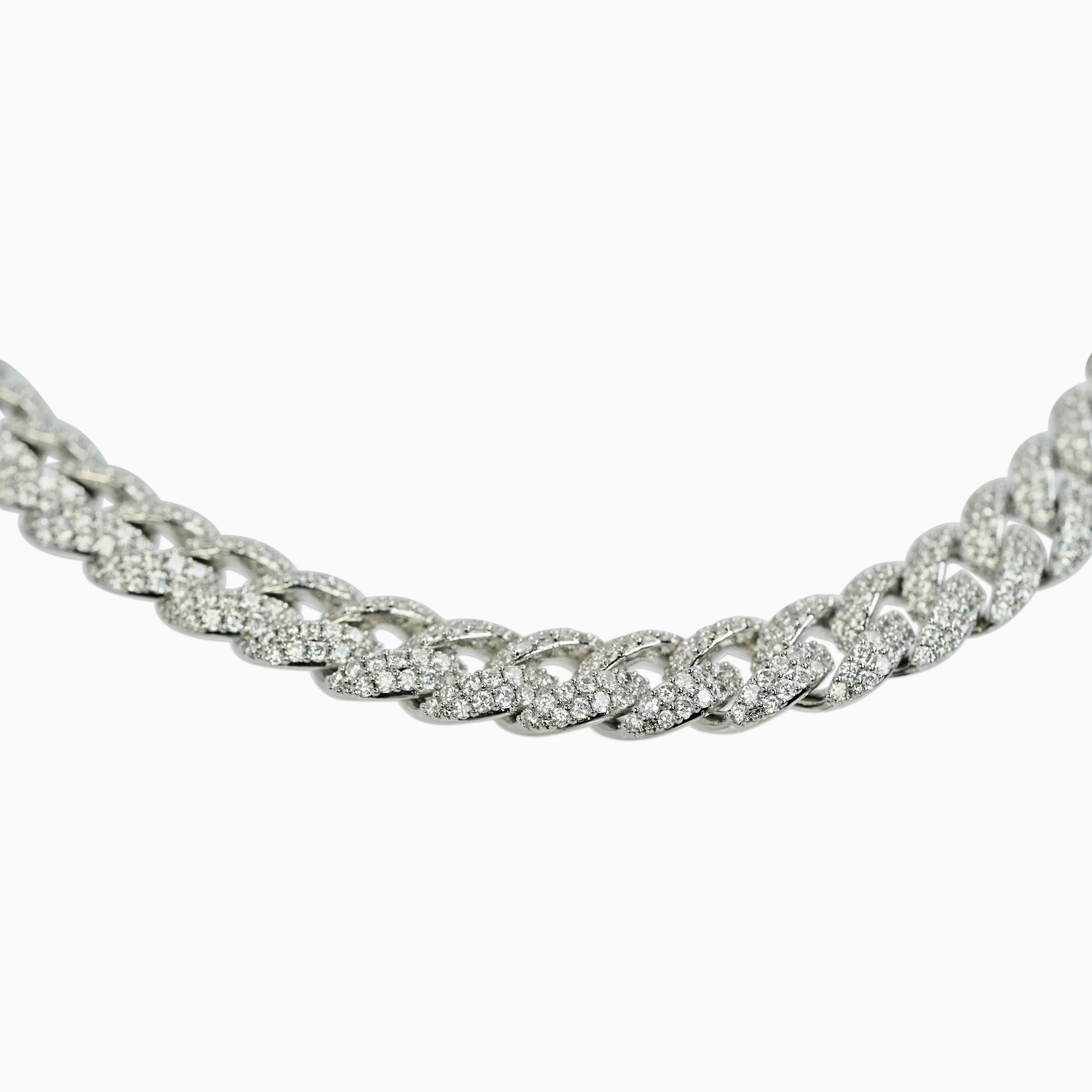 Cadena Cubana Ice 10Mm Oro Blanco - Image 5