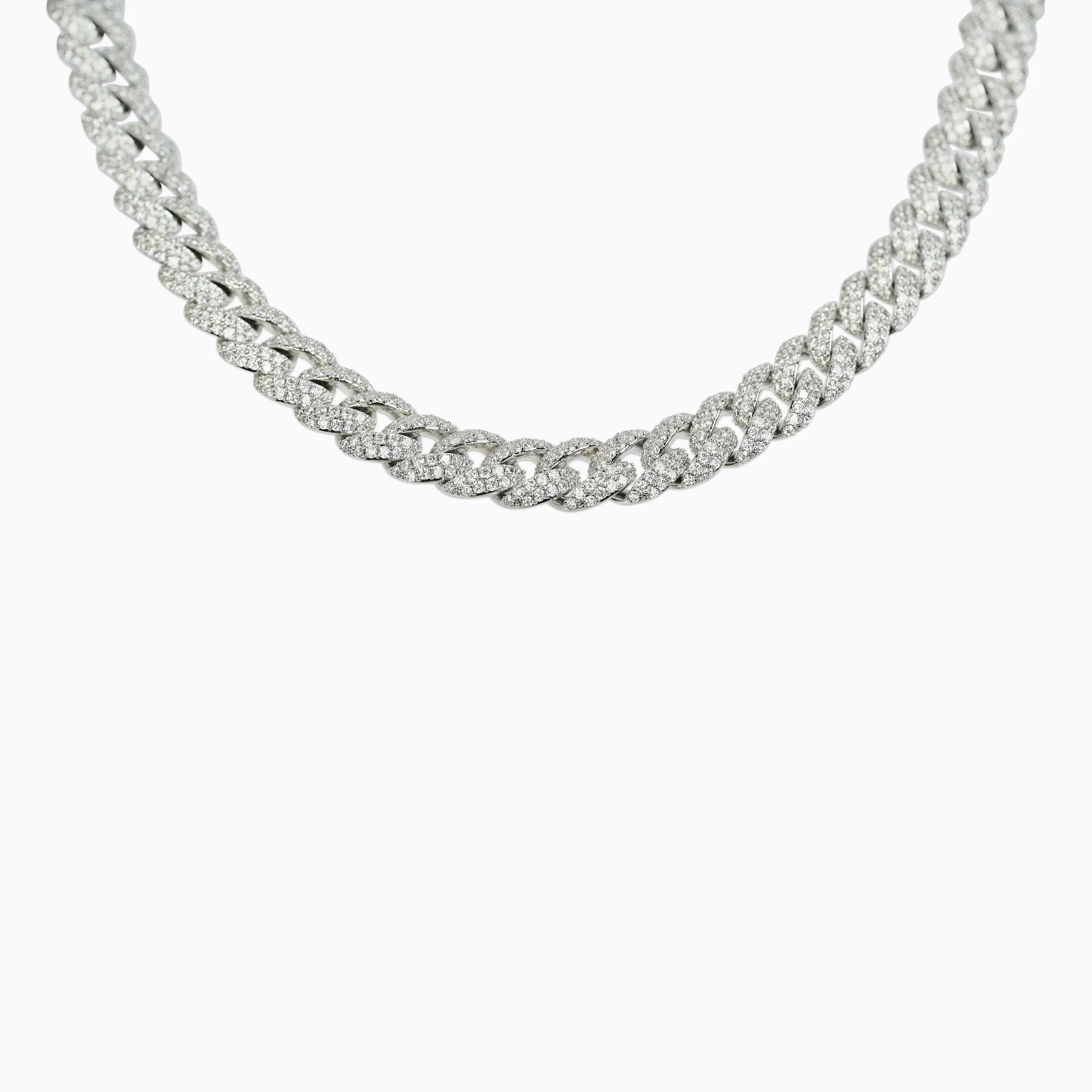 Cadena Cubana Ice 10Mm Oro Blanco - Image 6