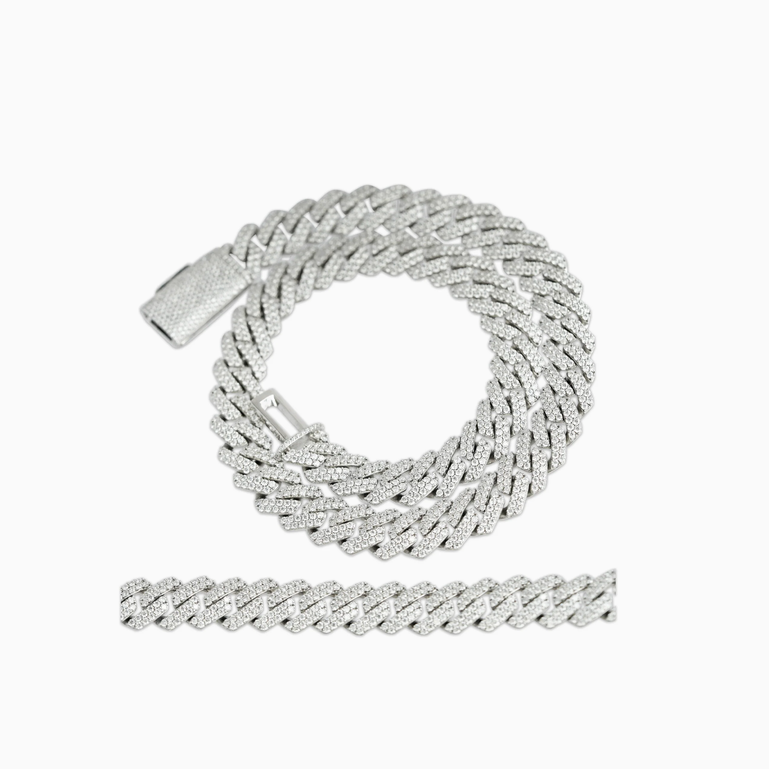 Cadena Cubana Prong 15 Mm VVS Moissanite + Plata 925 - Image 6