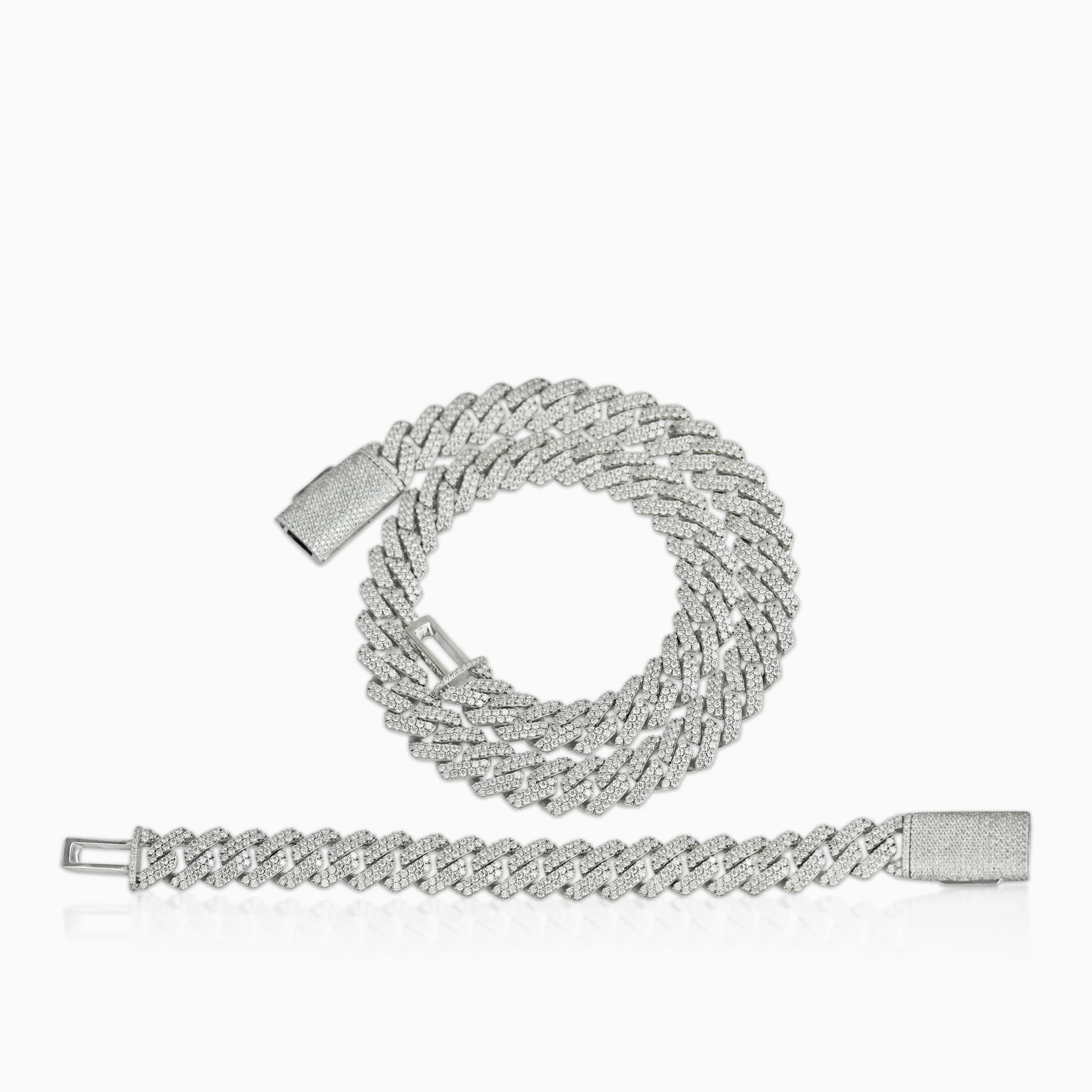 Cadena Cubana Prong 15 Mm VVS Moissanite + Plata 925 - Image 8