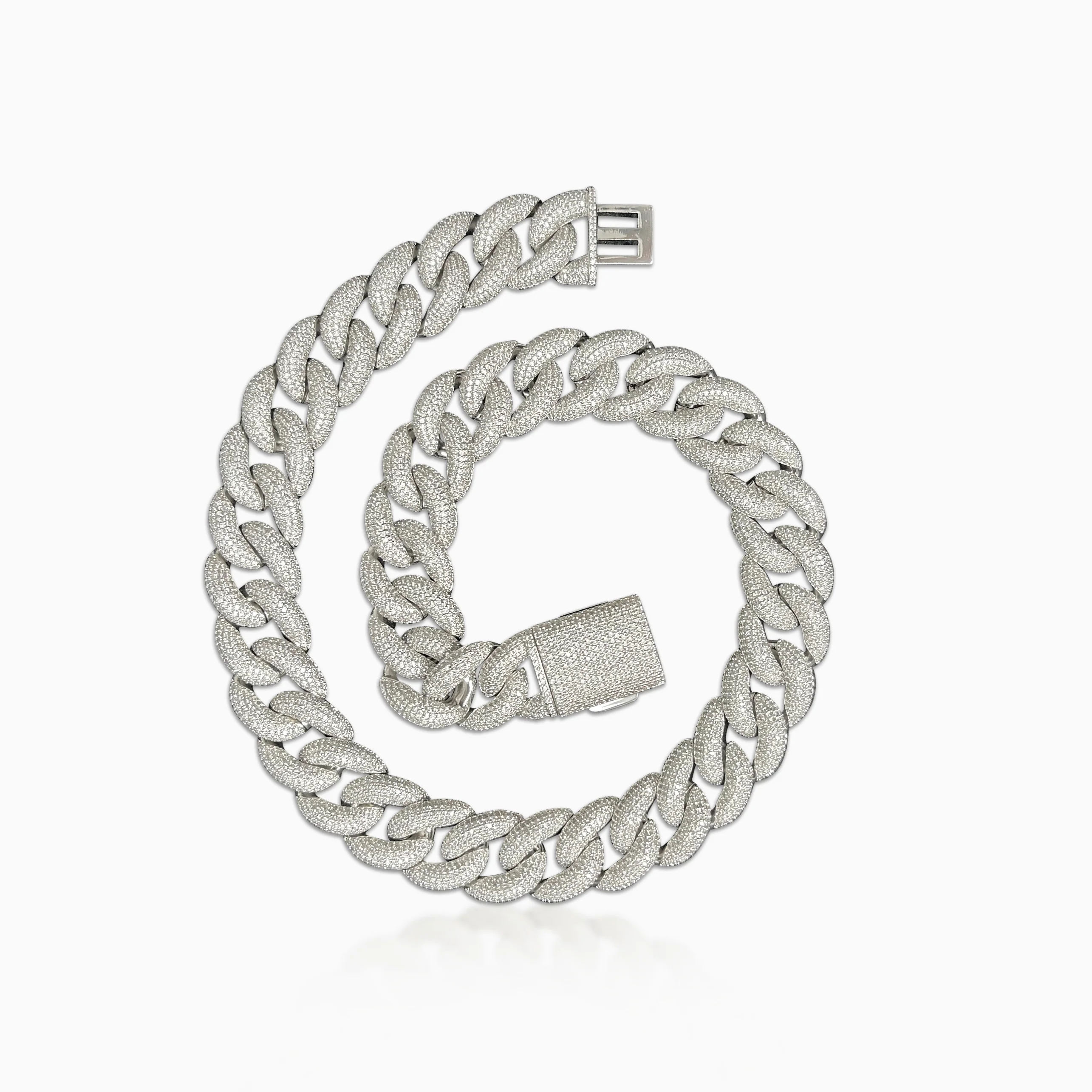 Cadena Cubana Rich Boss 20 Mm Oro Blanco - Image 3