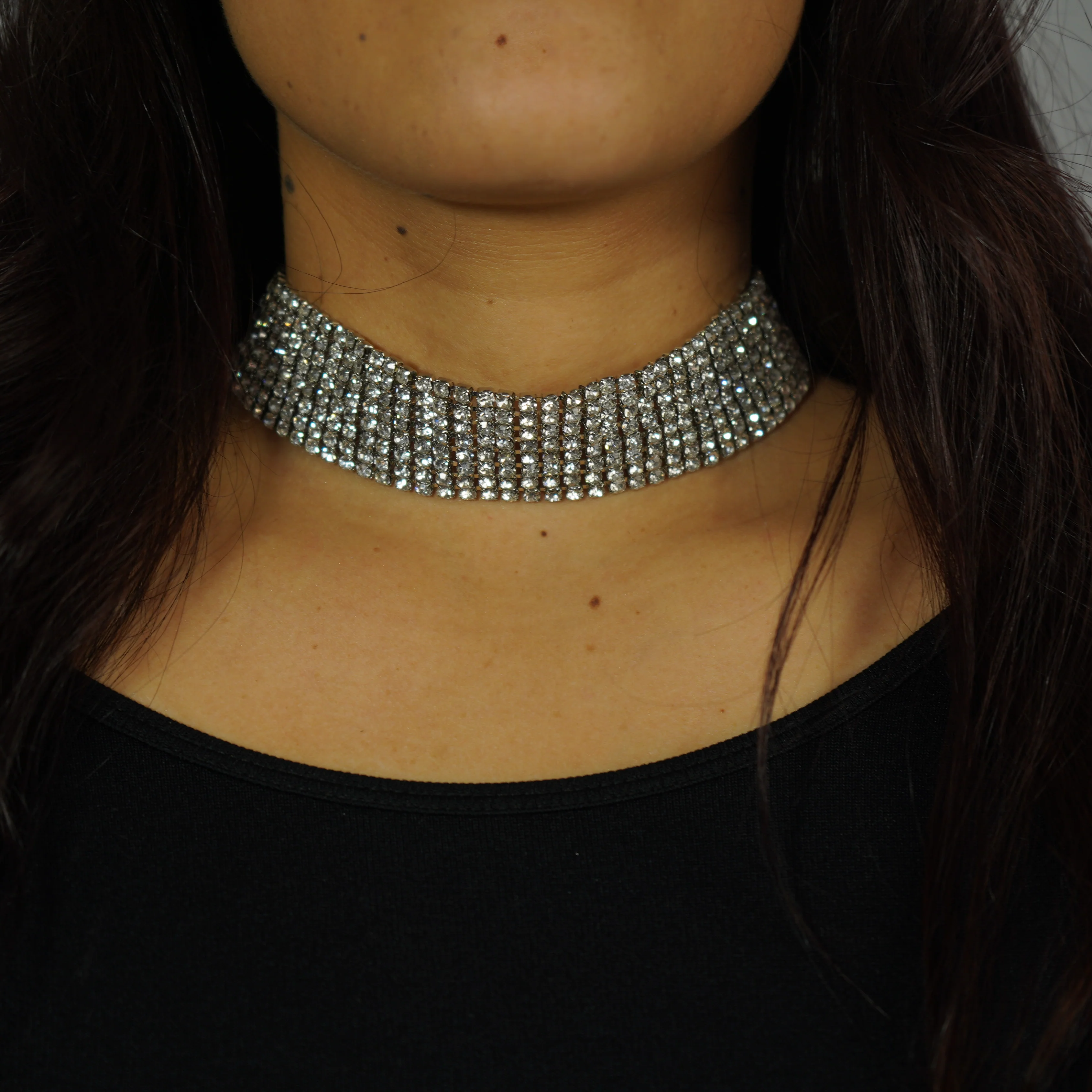 Choker Ancho Color Plata Mujer - Image 3