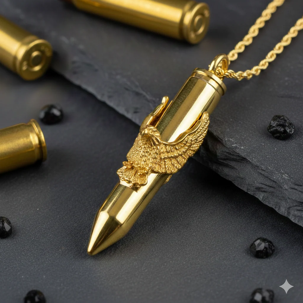 Colgante Bala con Águila Oro 18K - Image 5