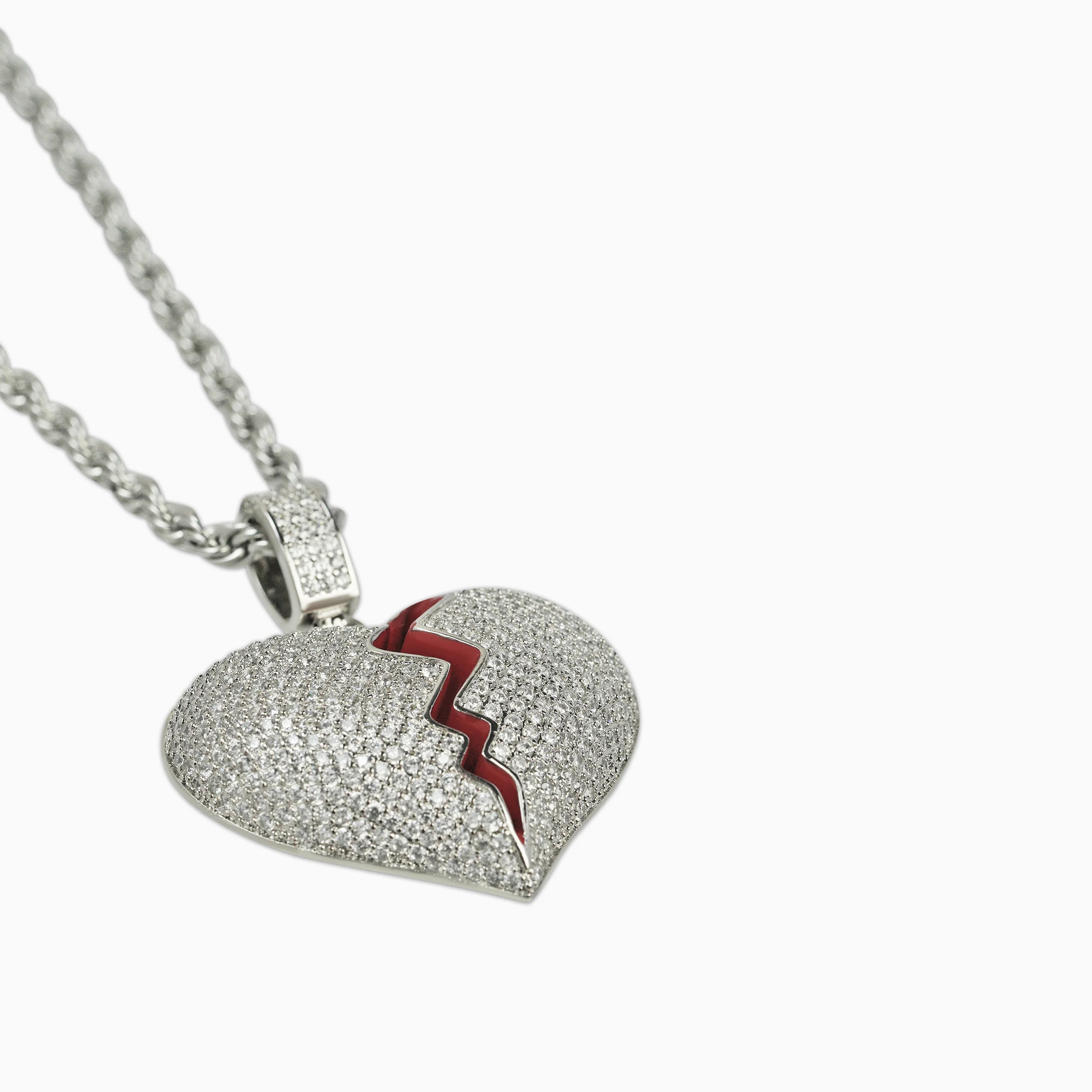 Colgante Corazón Roto Oro Blanco - Image 3