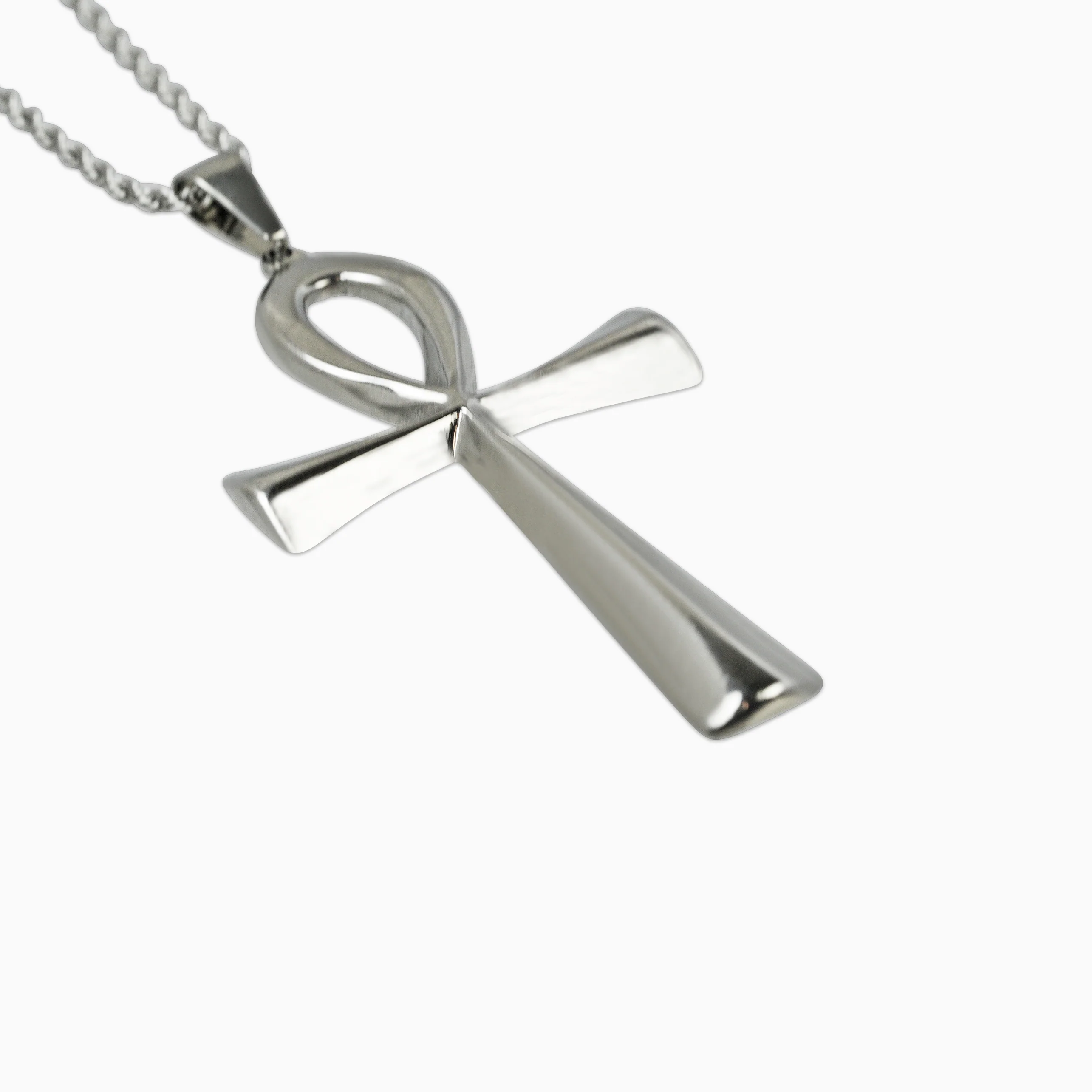 Colgante Cruz Ankh Oro Blanco - Image 4
