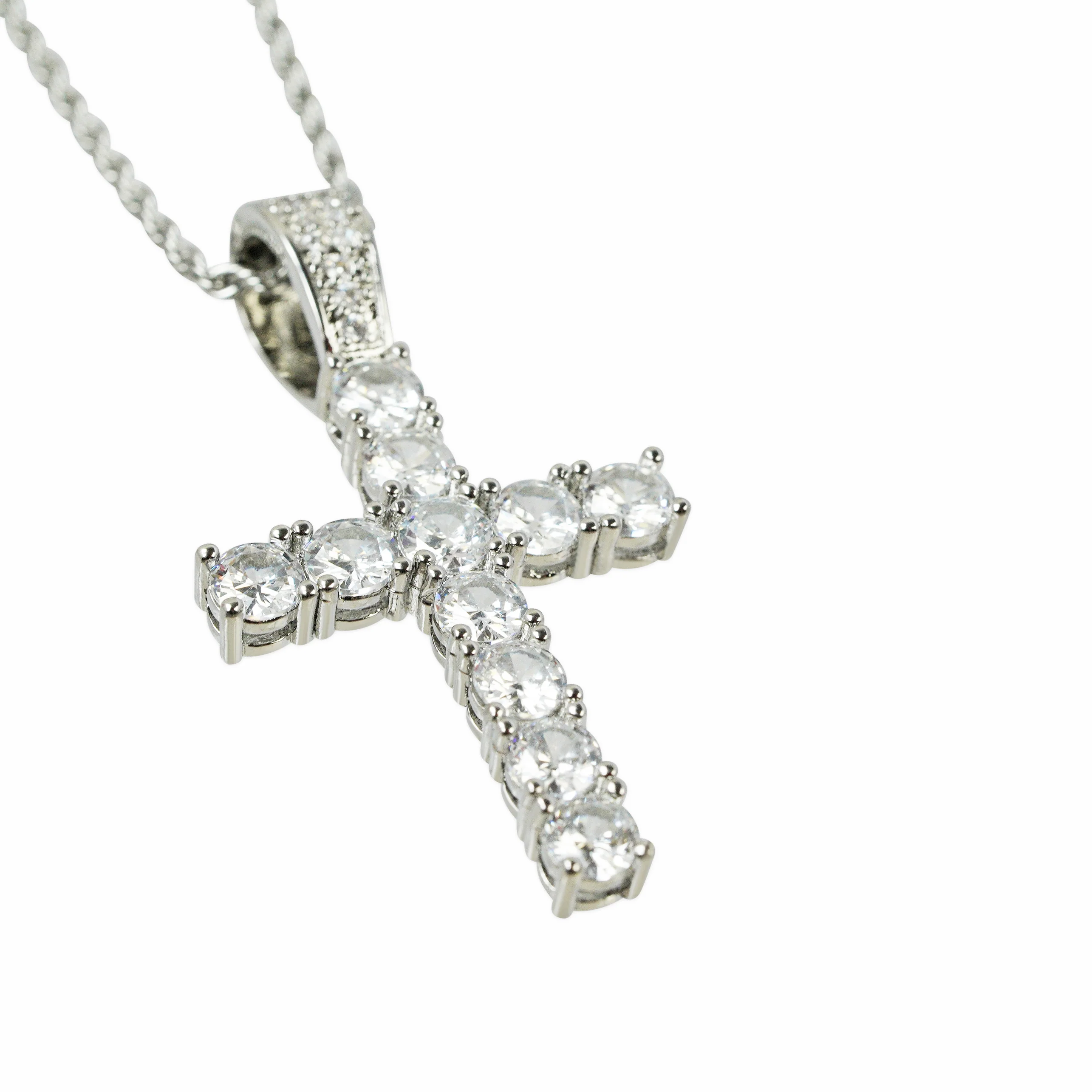 Colgante Cruz Oro Blanco - Image 3