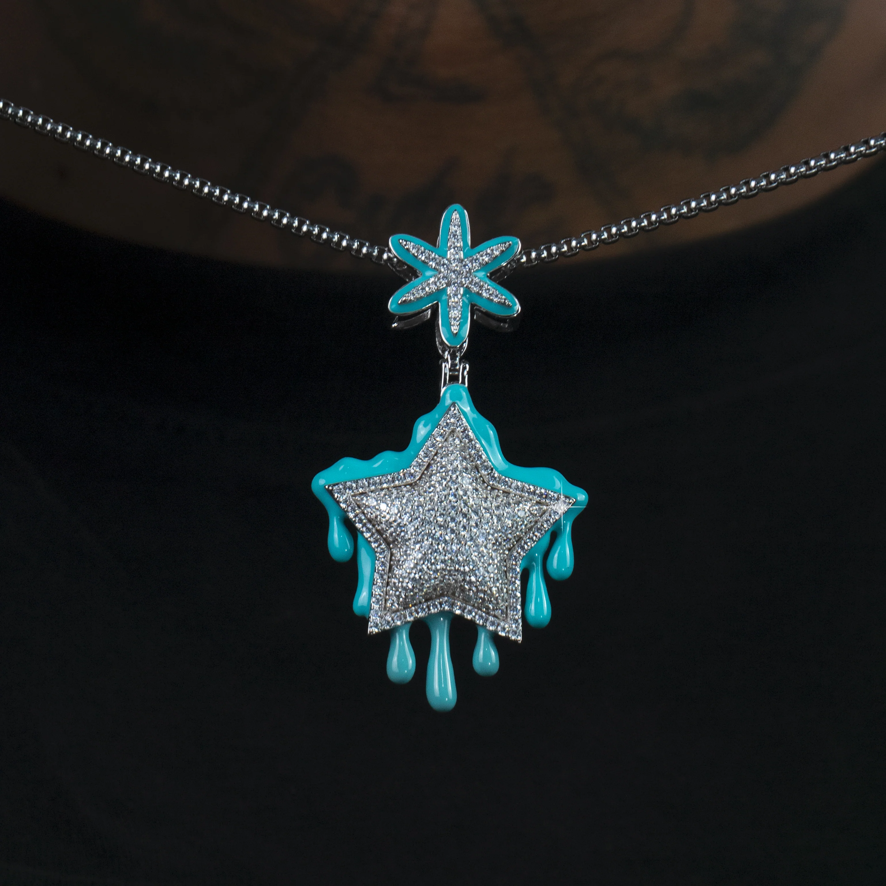 Colgante Luminoso Dripping Star Oro Blanco - Image 4