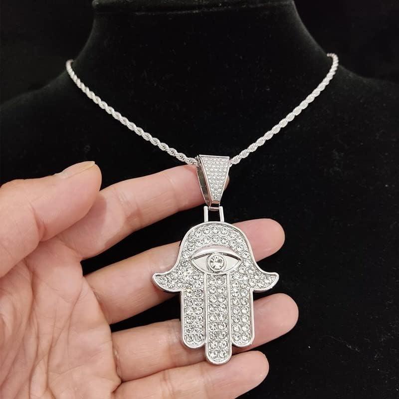 Colgante Mano de Fátima Oro Blanco - Image 2