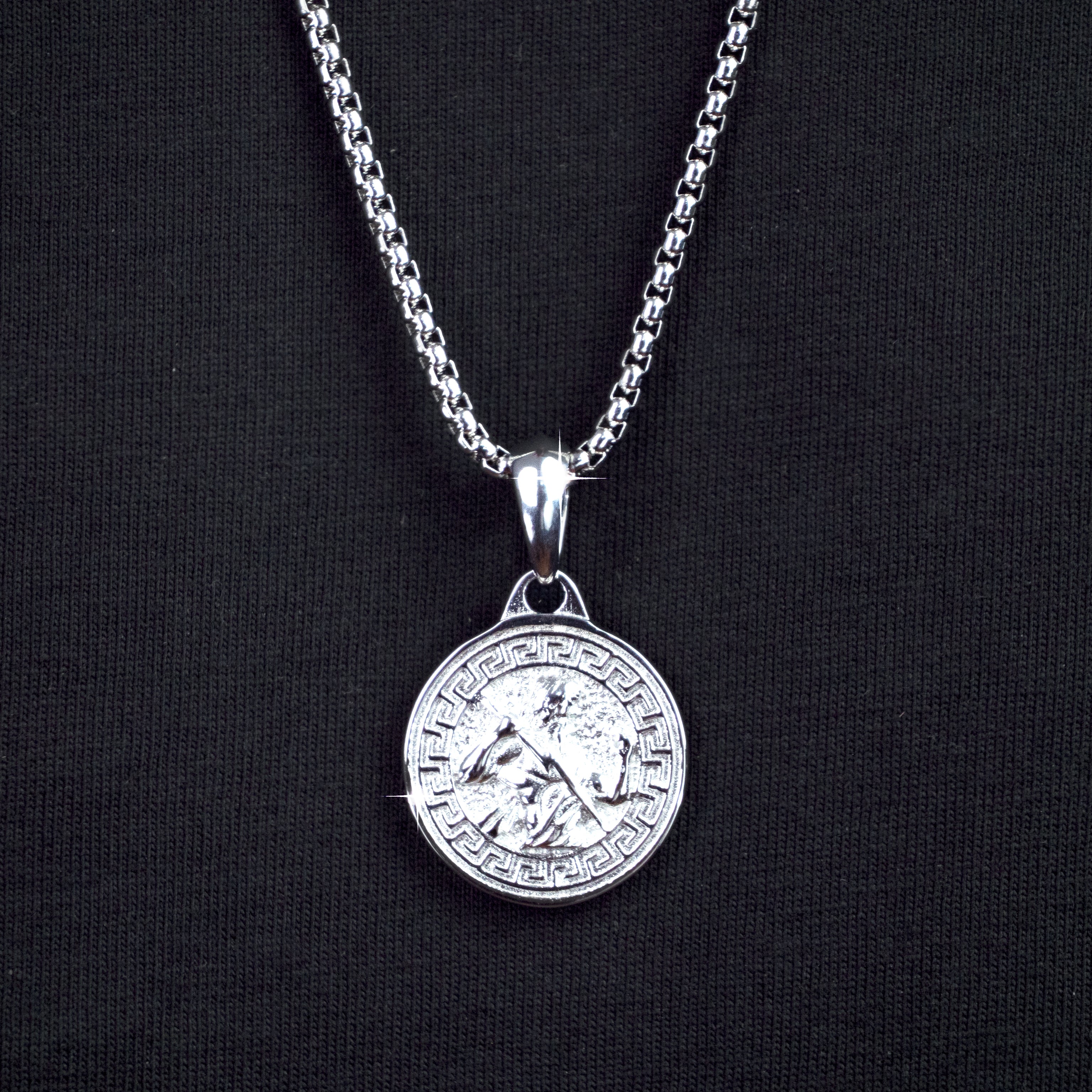 Colgante Medalla Zeus Oro Blanco - Image 5