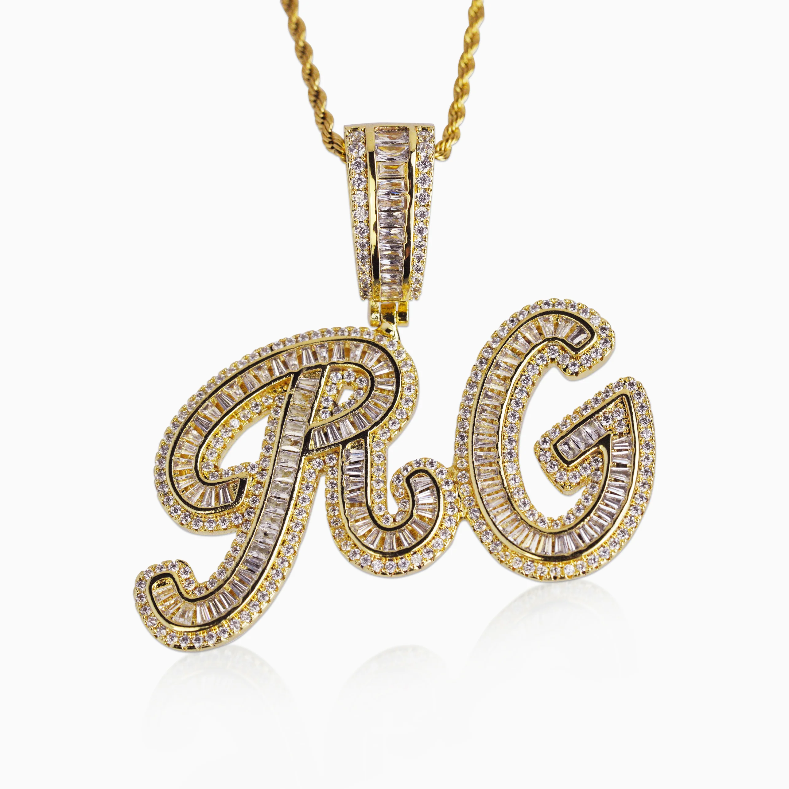Colgante Personalizado Elegant Baguettes Oro - Image 3