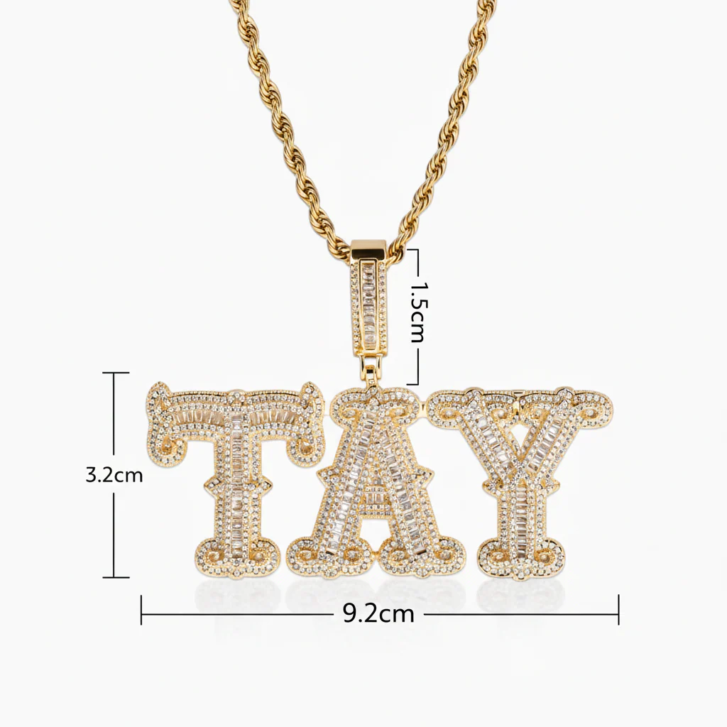 Colgante Personalizado West Baguettes Oro - Image 2