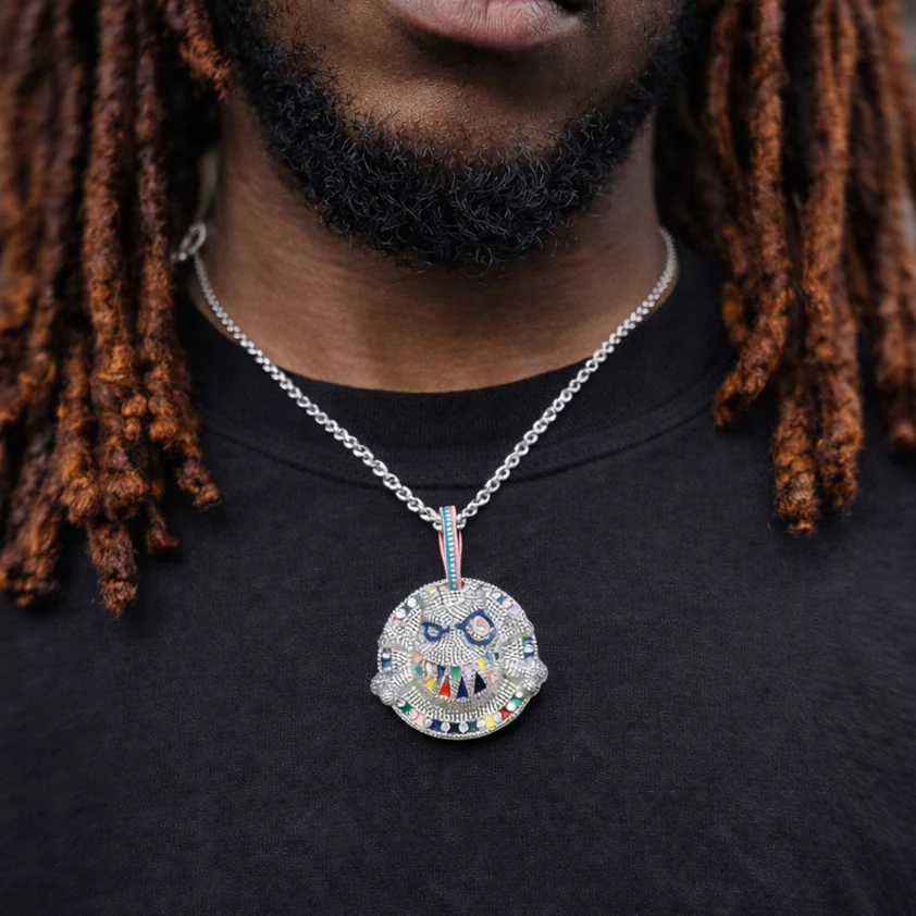 Colgante Rainbow Skull Oro Blanco - Image 3