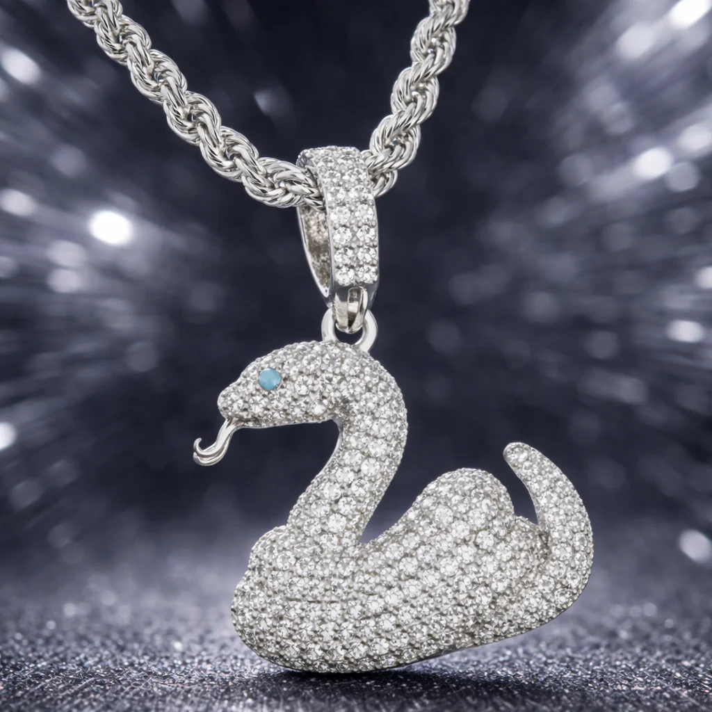 Colgante Serpiente Oro Blanco - Image 4