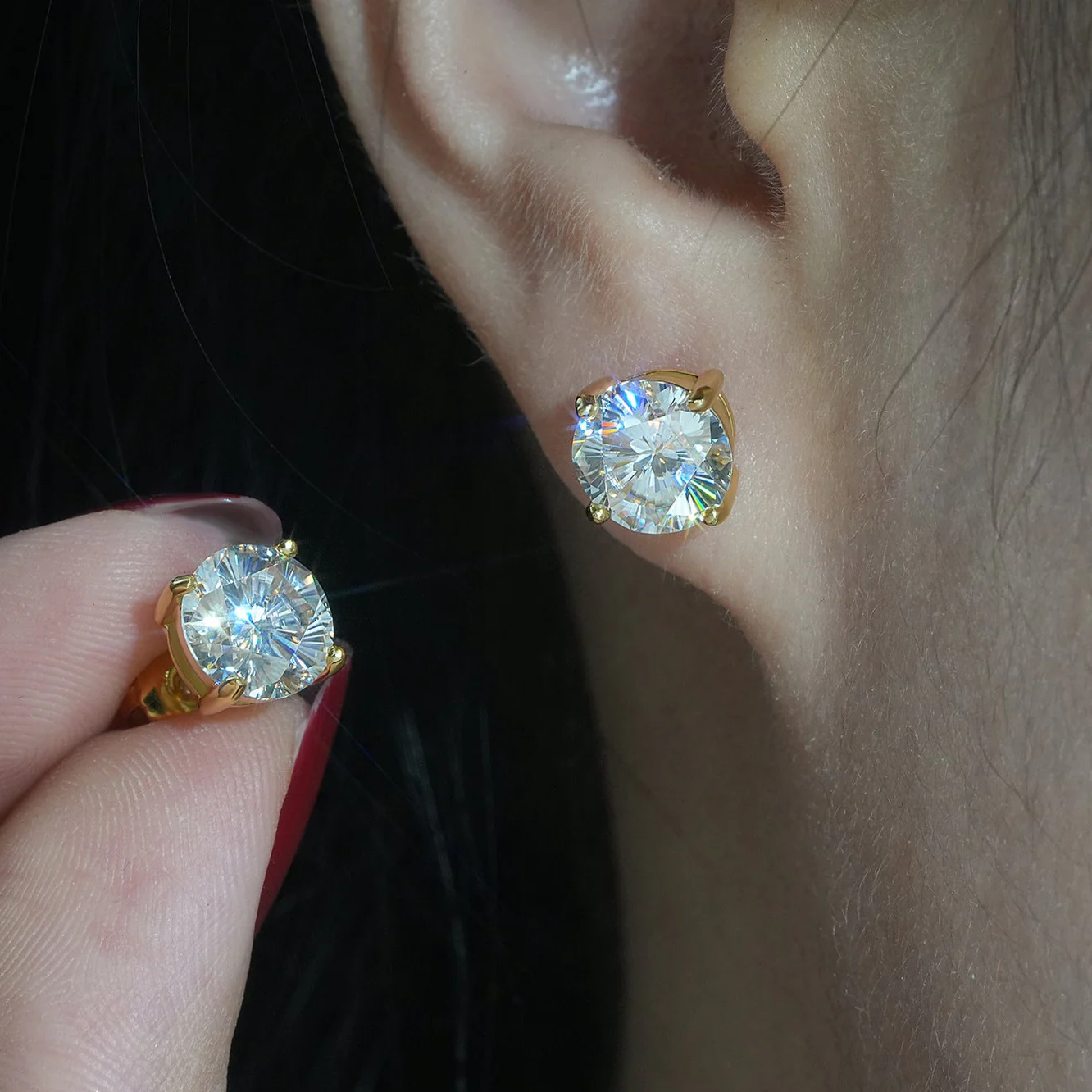 Pendientes Classic VVS Moissanite + Plata 925 - Image 2