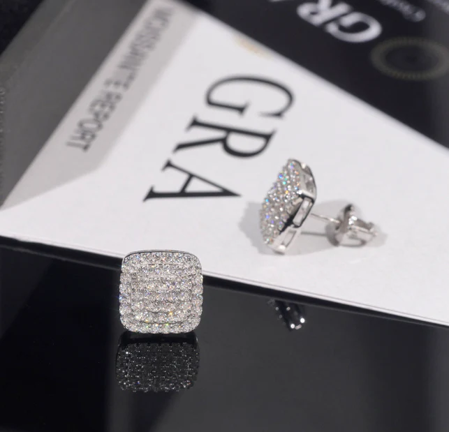 Pendientes Cuadrados VVS Moissanite + Plata 925 - Image 2