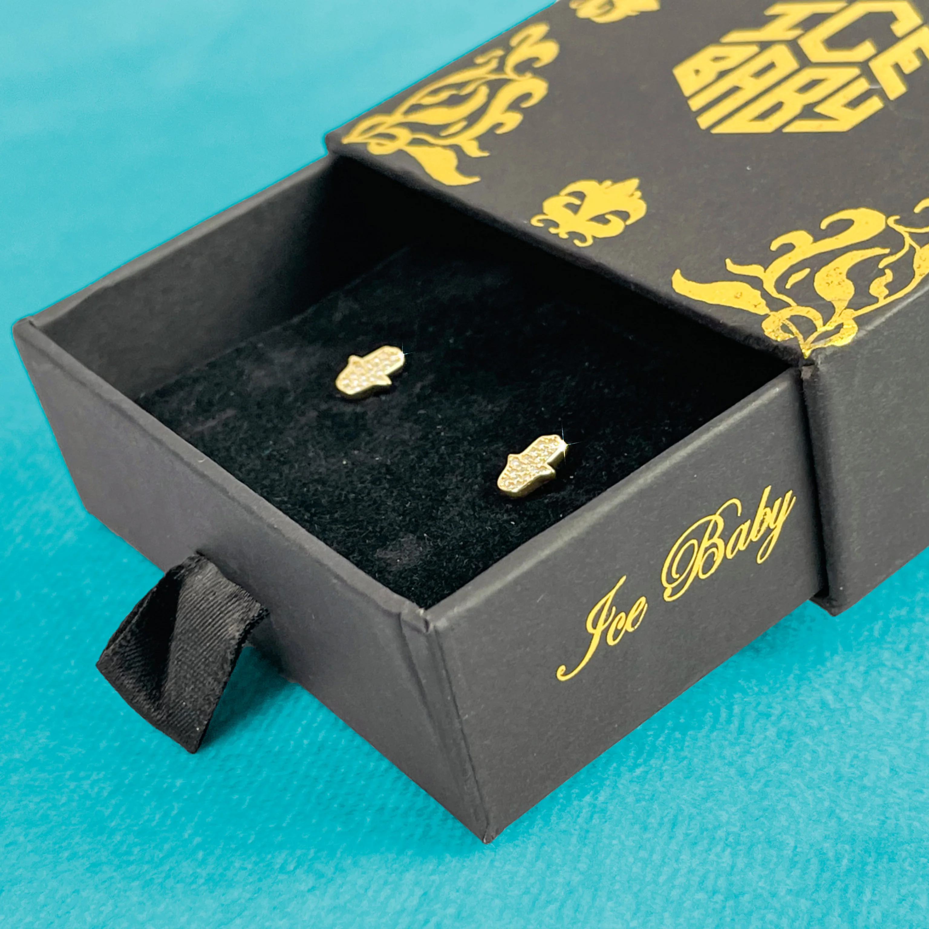 Pendientes Ice Manos Oro 18K - Image 3