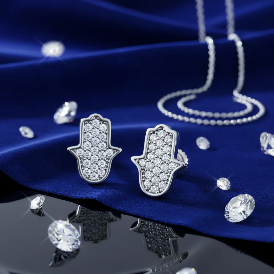Pendientes Ice Manos Plata 925 - Image 3