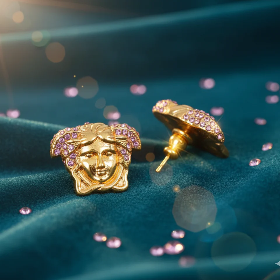 Pendientes Medusa Pearls Oro 18K - Image 6