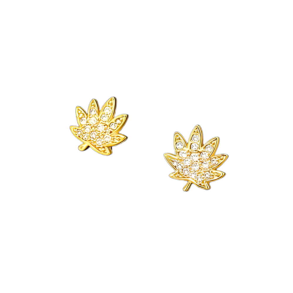 Pendientes Weed Oro