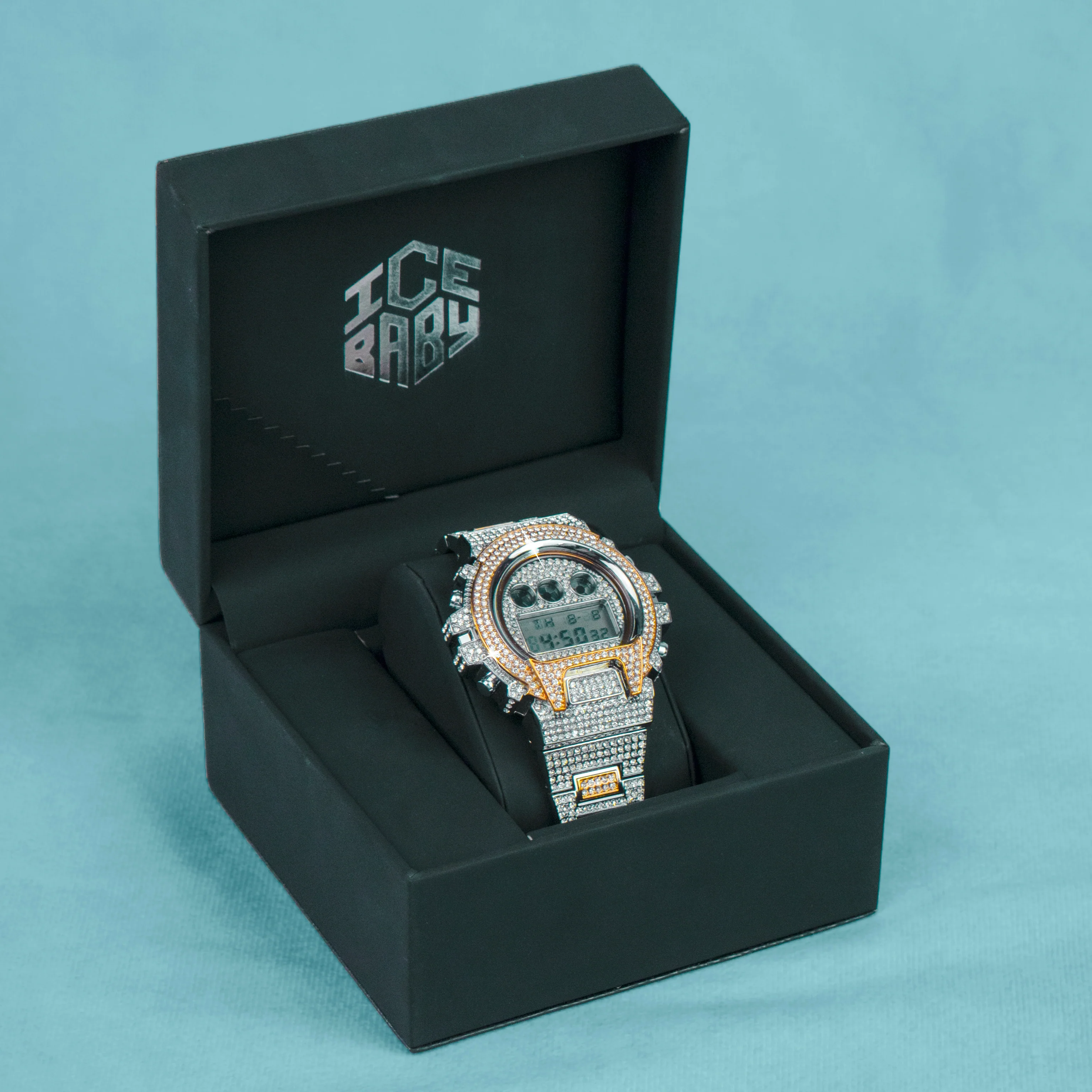 Reloj Two Tone Ice Digital Oro Blanco - Image 4